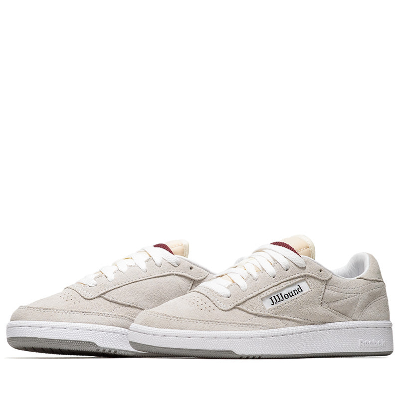 JJJJound x Reebok Club C 85 Sneakers - White/Chalk Colorway - Men's Casual Shoes for Streetwear & Everyday Wear