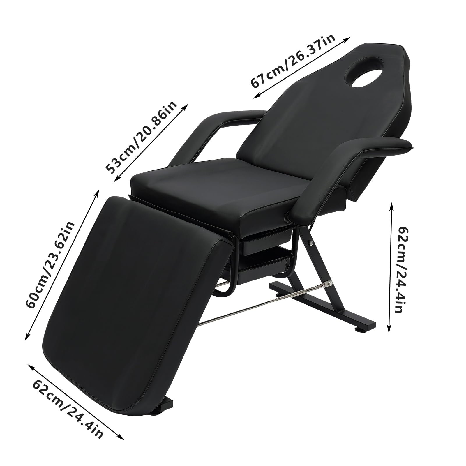 Professional Massage Table with Removable Armrests - Heavy Duty Metal Frame Salon Bed for Spa, Massage Therapy & Tattoo Parlors - Perfect for Home Use, Professional Clinics & Relaxation Centers