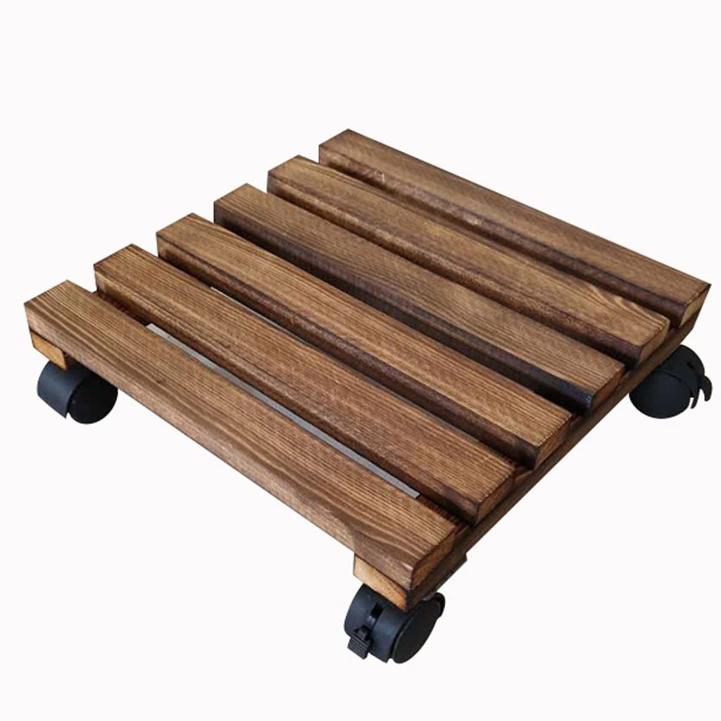 LONUBS Heavy Duty Square Plant Caddy with Lockable Wheels - 11.81 Inch Indoor Outdoor Plant Roller for Flower Pots, Garden, Patio & Balcony Use