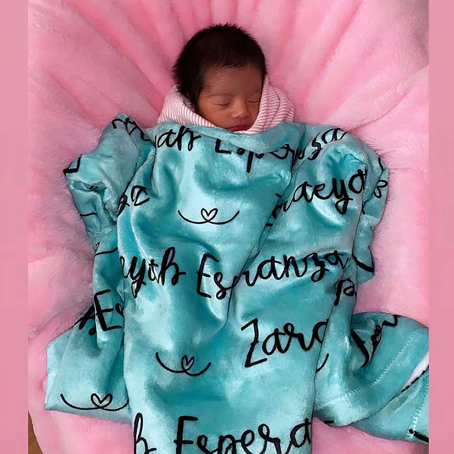 Personalized Baby Blanket with Name - Monogrammed Swaddle Blanket for Newborns | Custom Baby Gift for Birthdays & Showers | Soft Blanket for Infants & Adults | Perfect for Nursery, Travel & Photo Shoots