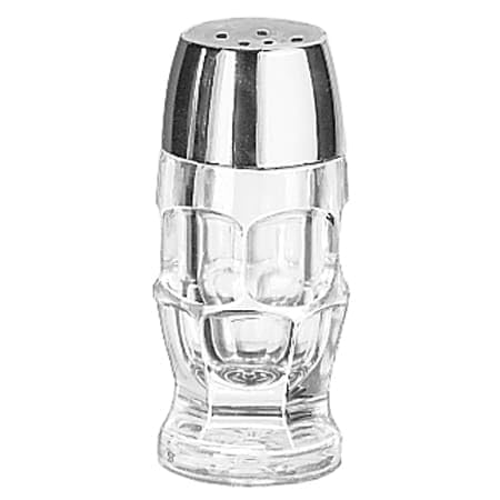 Libbey 5221 1.25 Oz Glass Salt and Pepper Shakers with Stainless Steel Lids - Set of 24 for Restaurants, Cafes, and Home Kitchen Use