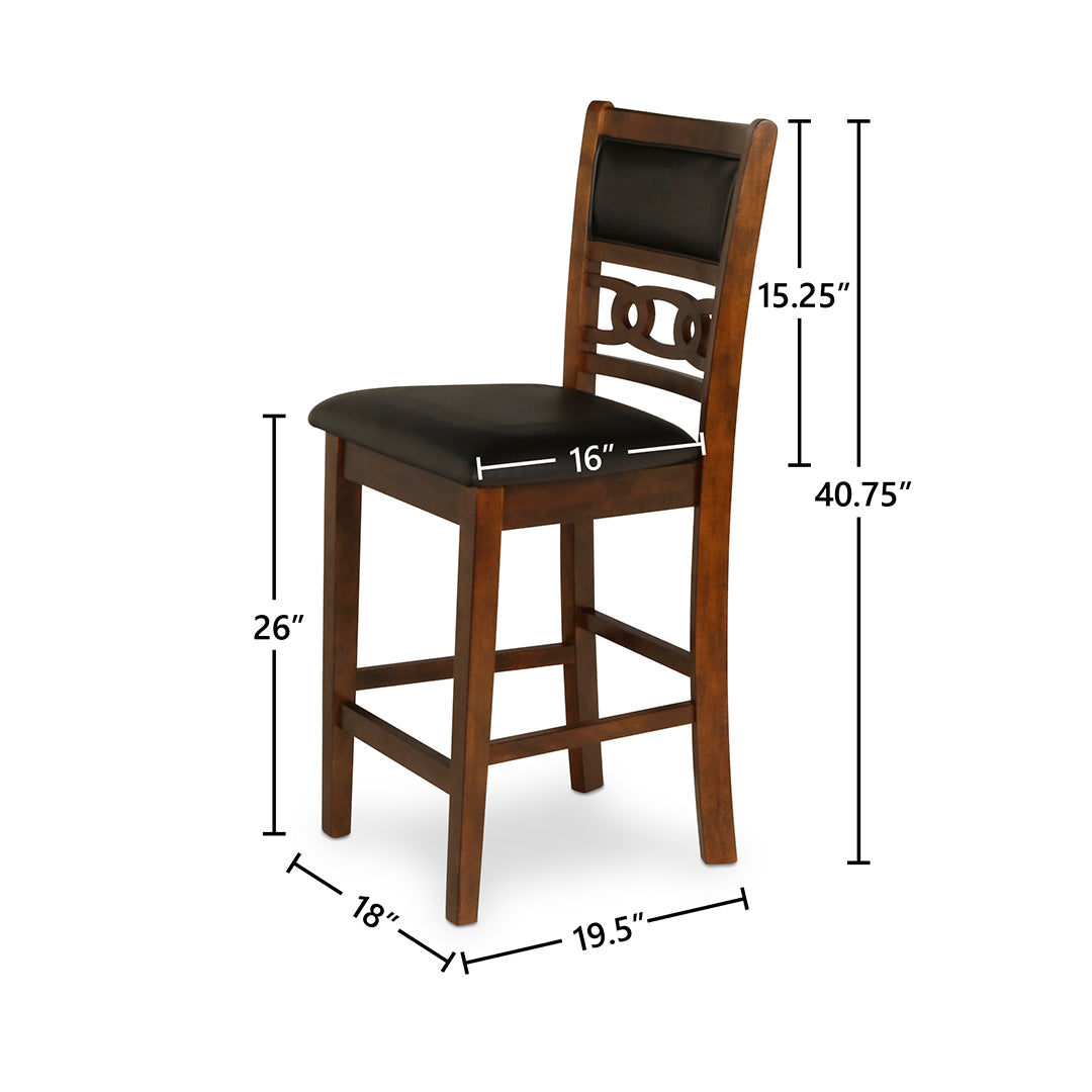 Brown Gia Counter Height Chair - Stylish Bar Stool for Kitchen Island, Breakfast Nook & Home Bar Seating