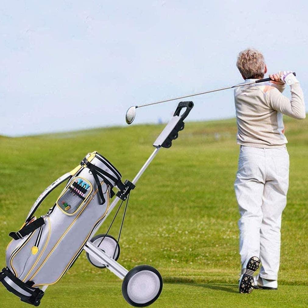 Lightweight 4 Wheel Foldable Golf Push Cart - One Second Open & Close Golf Trolley with Scorecard Holder & Bottle Cage - Perfect for Golfers on the Go, Practice Rounds & Course Convenience