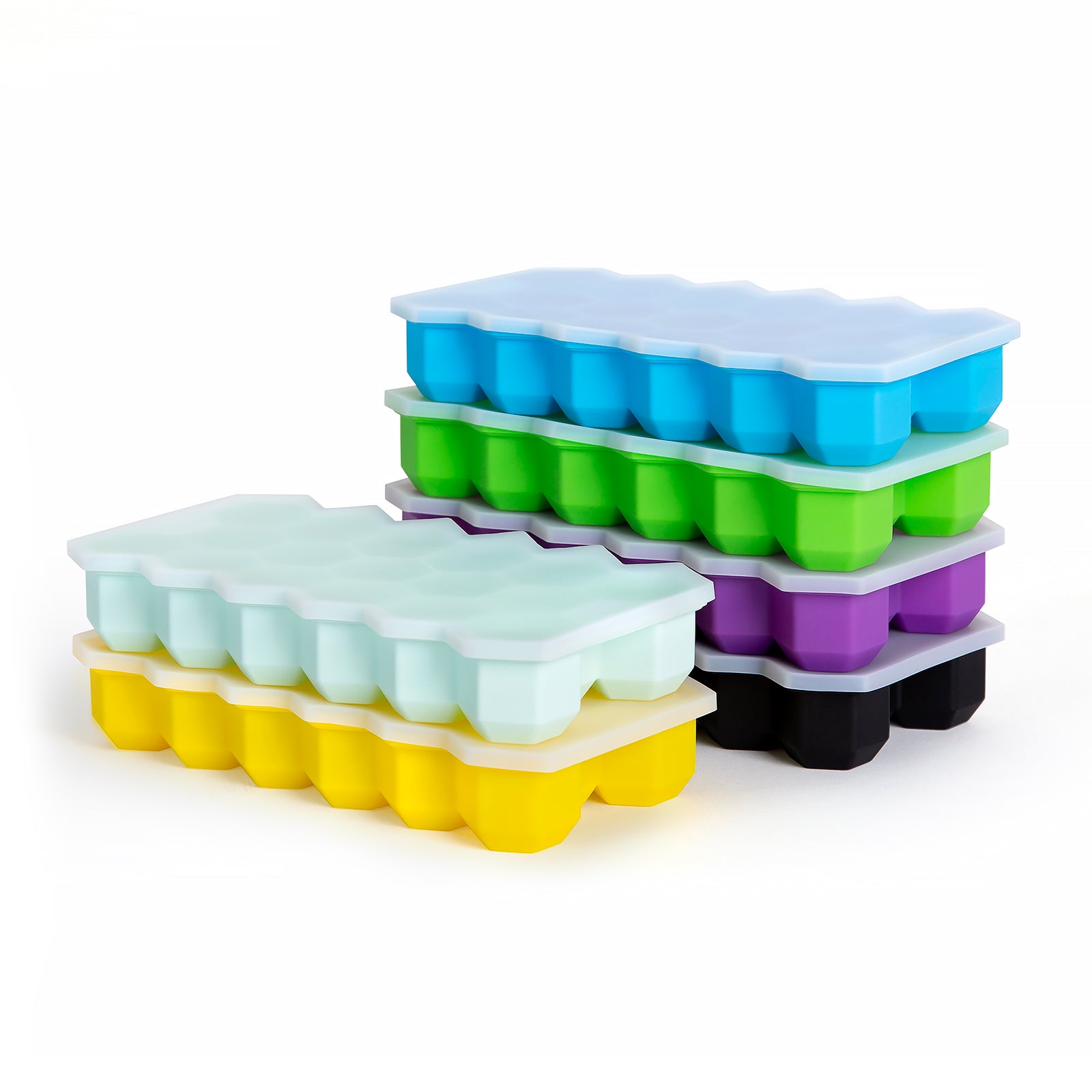 17-Cavity Silicone Ice Cube Tray with Airtight Lid - Perfect for Cocktails, Smoothies & Home Freezing - BPA-Free Flexible Ice Mold for Easy Release