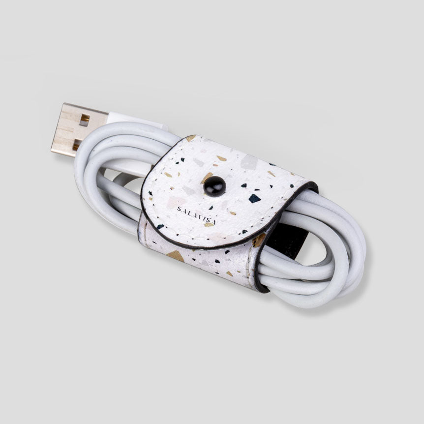 Eco-Friendly Light Terrazzo Pattern Phone Charging Cable - Durable Braided USB Cord for iPhone, Android & Devices | Perfect for Home, Office & Travel Use