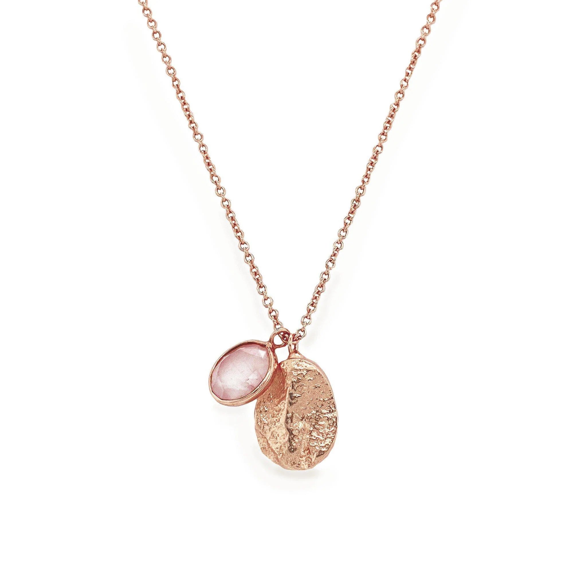 Rose Quartz Nugget Charm Necklace - Natural Gemstone Jewelry for Women, Healing Crystal Pendant for Love & Positive Energy | Perfect for Everyday Wear, Meditation & Gifting