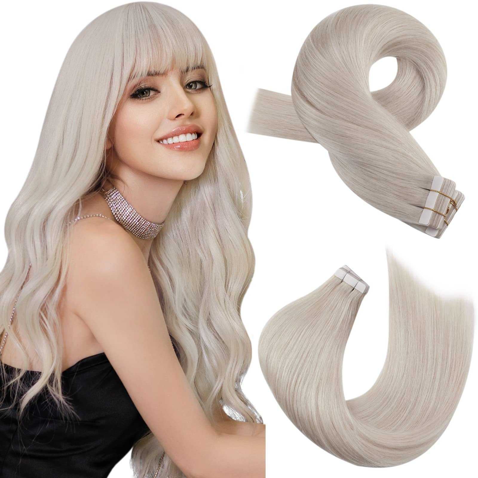 22 Inch Tape in Hair Extensions - 20 Pieces 50G Remy Human Hair for Seamless Blending & Volume - Perfect for Weddings, Parties & Daily Styling