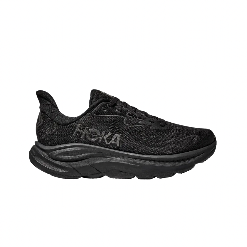 Hoka Clifton 10 Wide Men's Running Shoes 2E Width - Black | Cushioned Road Running & Jogging Shoes for Comfort & Support