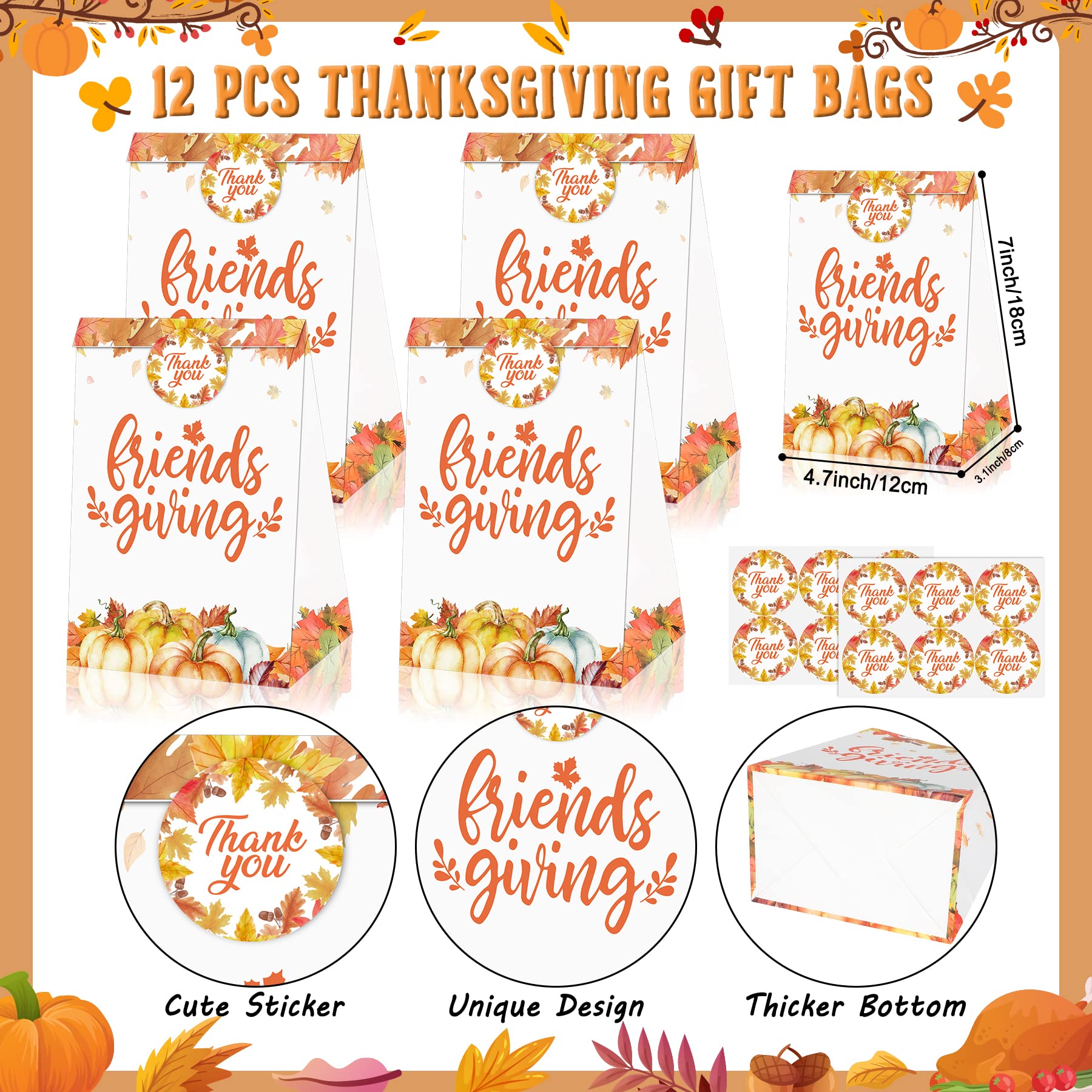 80PCS Thanksgiving Party Favors - Turkey Glasses Stickers & Tattoos for Kids | Fall Theme Goodie Bag Fillers, Classroom Rewards | Perfect for Autumn Parties, School Events & Holiday Celebrations
