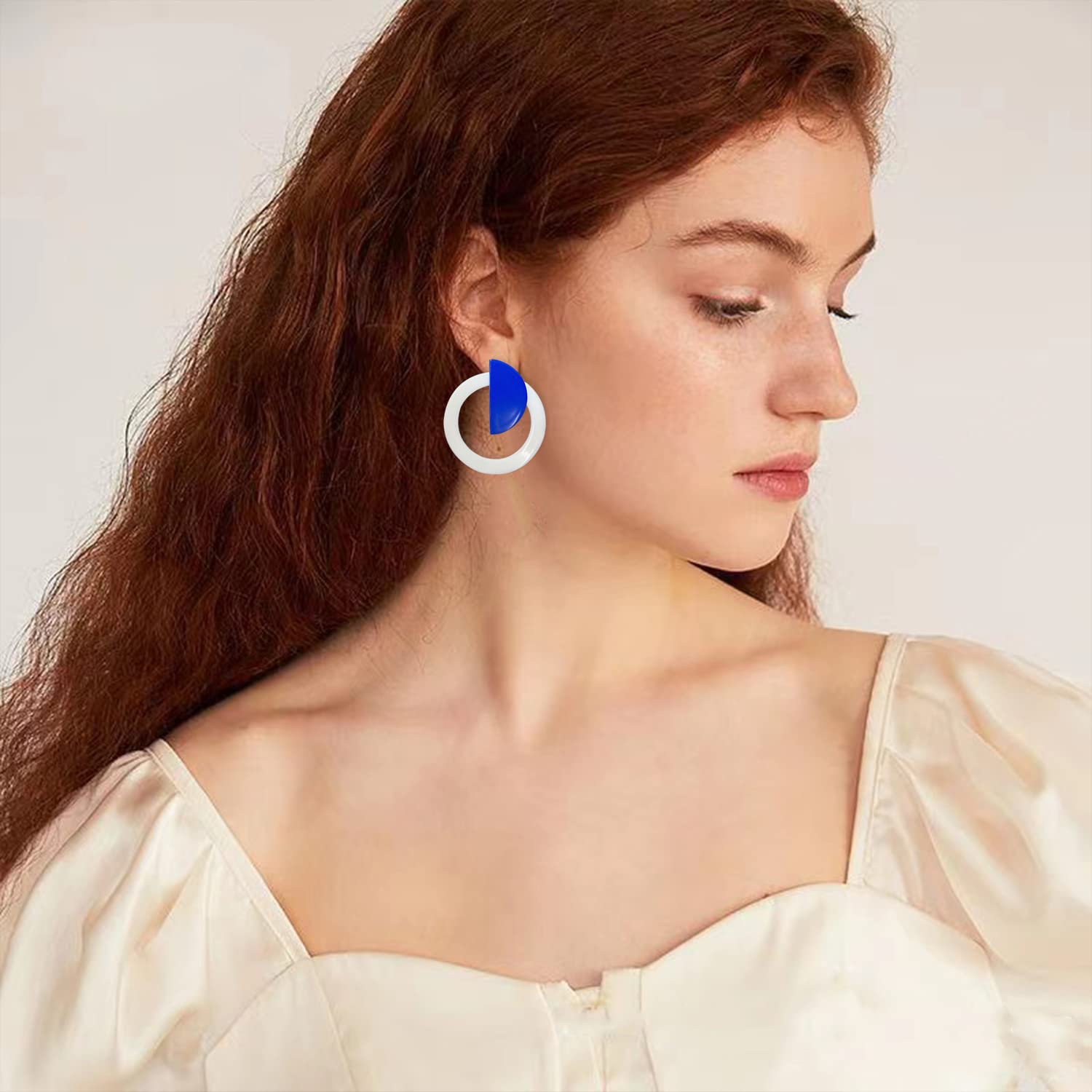 Hollow Round Acrylic Earrings for Women - Geometric Statement Hoop Drop Dangle Earrings - Fashion Resin Acetate Jewelry for Girls | Perfect for Parties, Weddings & Everyday Wear