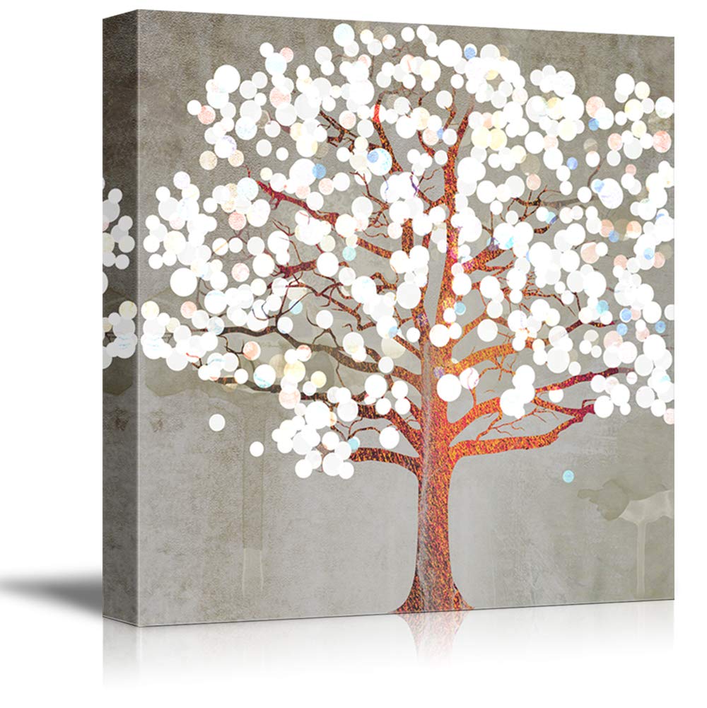Wall26 Canvas Wall Art - Happy Tree Giclee Painting, 12x12 Inches, Perfect for Bedroom, Living Room, House Decoration, and Home Art