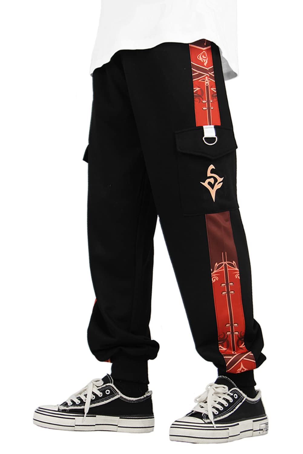 Wolancy Genshin Impact Zhongli Cosplay Jogger Pants - Anime Gaming Sweatpants for Men & Women | Comfortable Unisex Hip Hop Sports Trousers for Cosplay, Gaming Conventions & Casual Wear