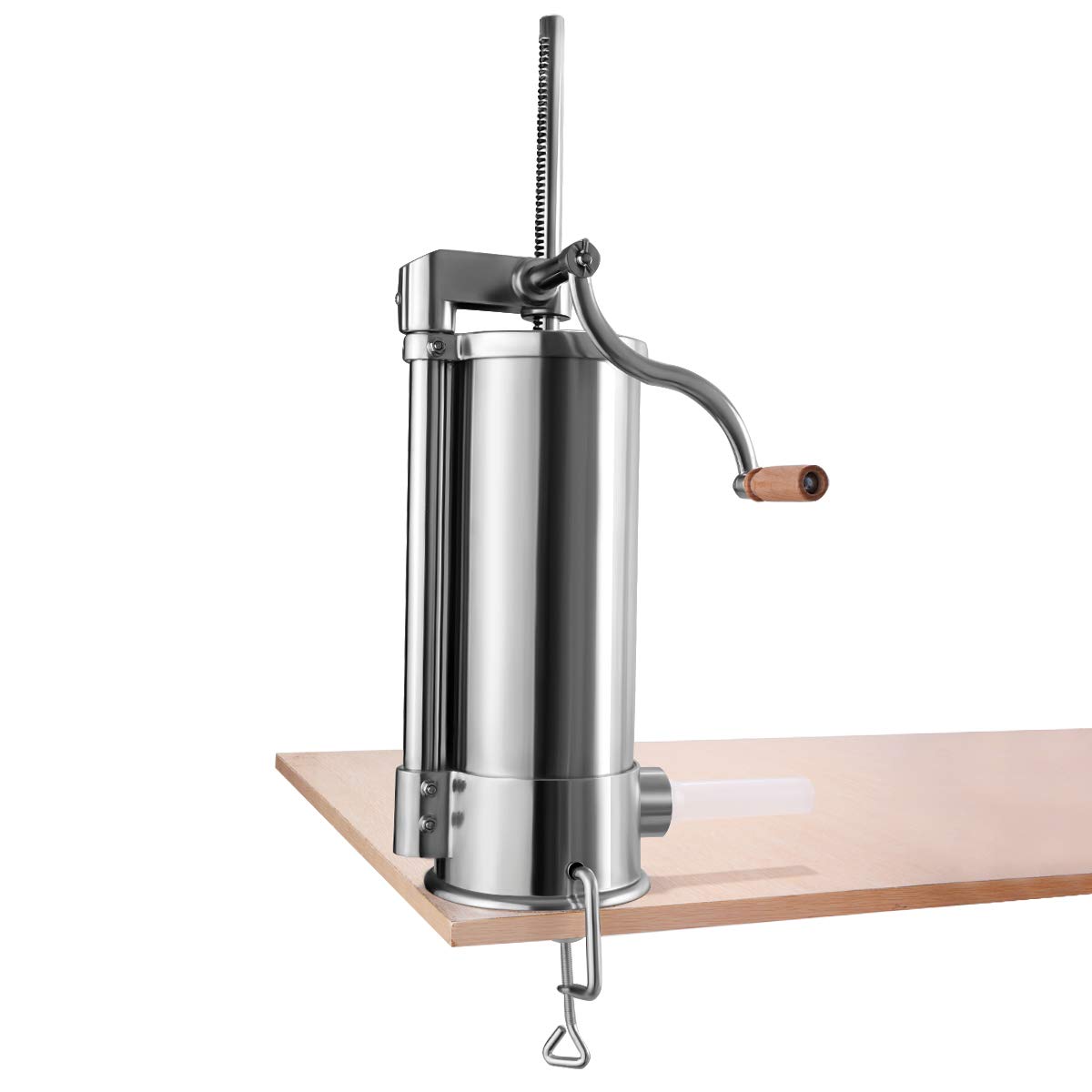 GIANTEX Manual Sausage Stuffer, Stainless Steel Sausage Maker with Table Clamp & 4 Different Filling Tubes for Home Kitchen, Restaurant, Butcher Shop - Perfect for Making Homemade Sausages, Ground Meat, and Jerky (6L Capacity)