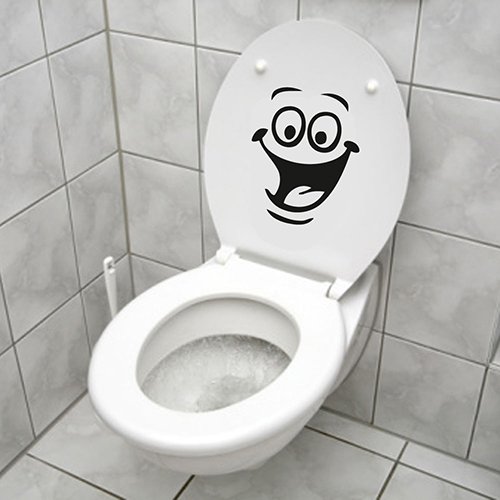 Funny Smiley Face Wall Stickers - Bathroom & Kitchen Decor for Home