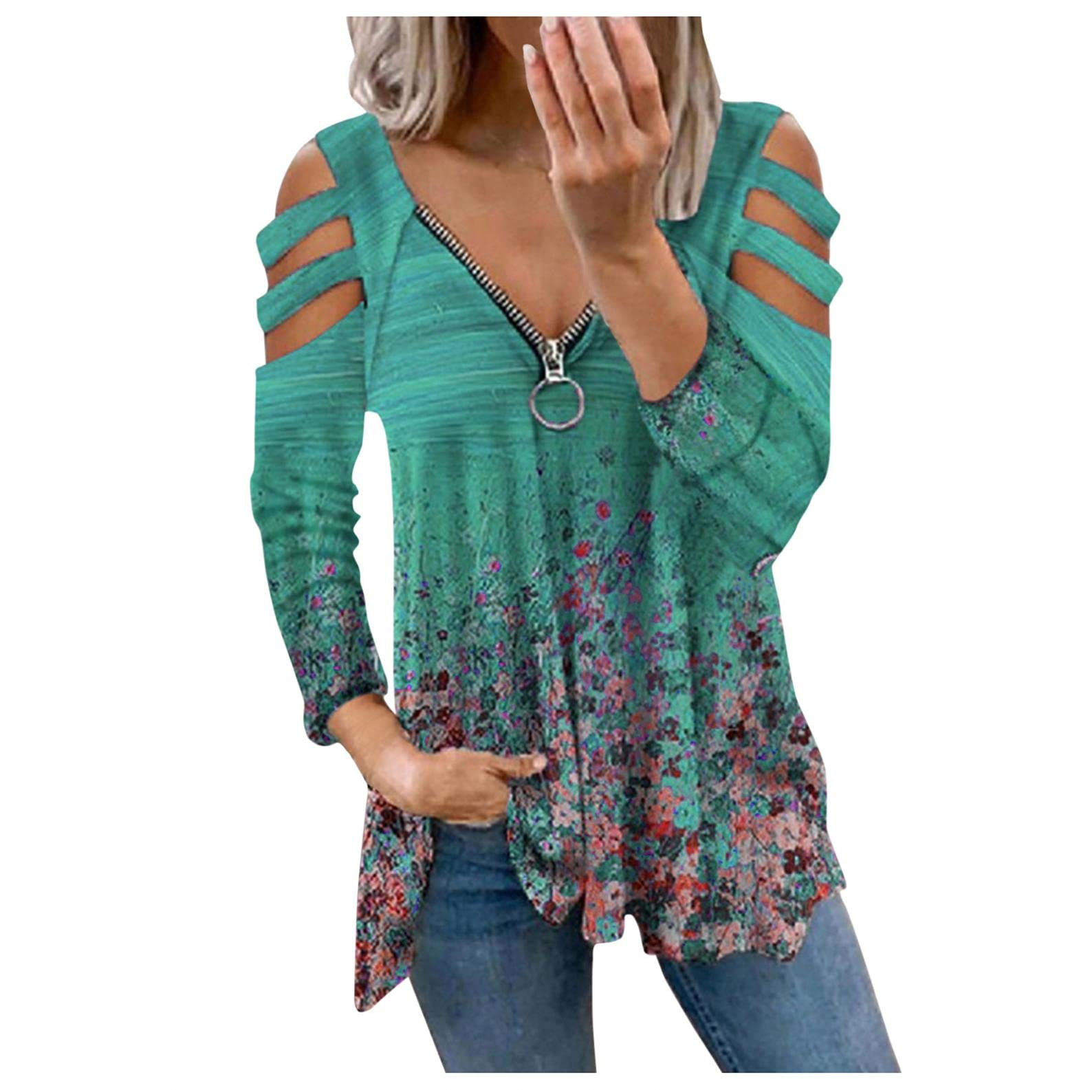 FABIURT Women's Fall & Summer Tops - Long Sleeve Graphic Tunic Tee Shirts, Casual Loose Fit Blouses & Plus Size Hoodies | Perfect for Everyday Wear, Office Outfits and Weekend Casual Looks