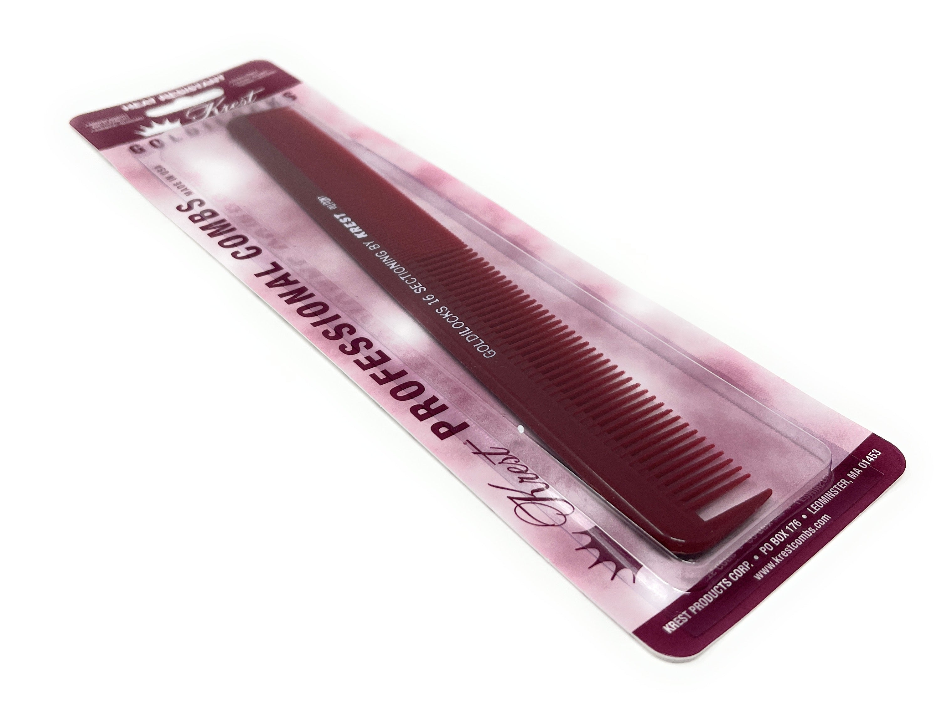 Krest Goldilocks G16 Heat Resistant Parting & Sectioning Comb - Dupont Delrin 8.5 Inch Professional Styling Tool for Hairdressers & Salons - Perfect for Coloring, Highlighting & Styling