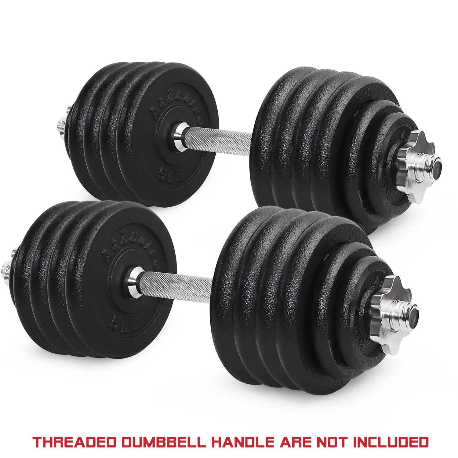 A2ZCARE 1 Inch Standard Weight Plates Set (1.25-15 lbs) - Cast Iron Dumbbell & Barbell Plates for Home Gym, Strength Training, and Fitness Workouts