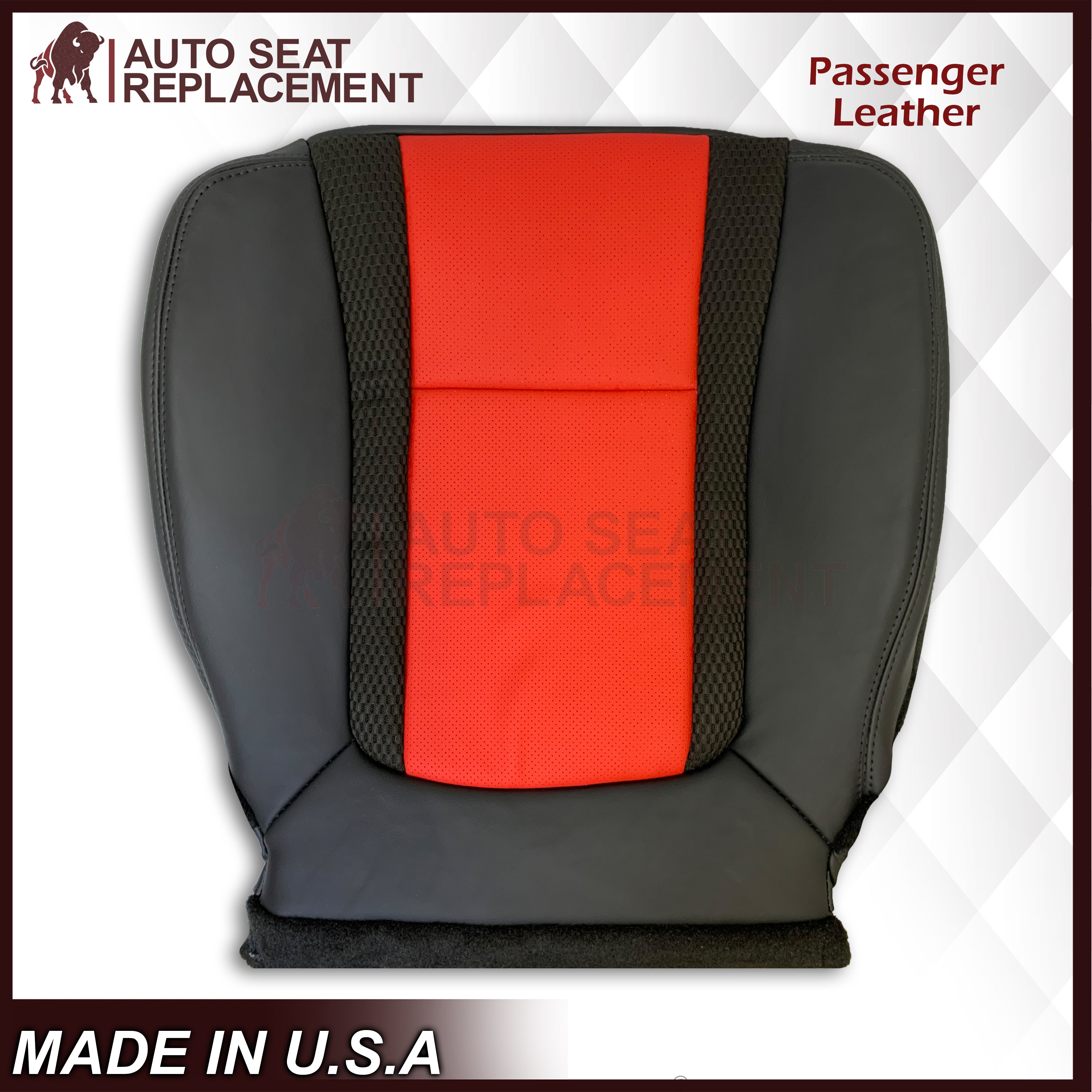 2010-2014 Ford F-150 Raptor Perforated Seat Covers - Top/Bottom, 2-Tone Red & Black (Leather/Vinyl) | Premium Car Interior Upgrade for Off-Road & Daily Driving