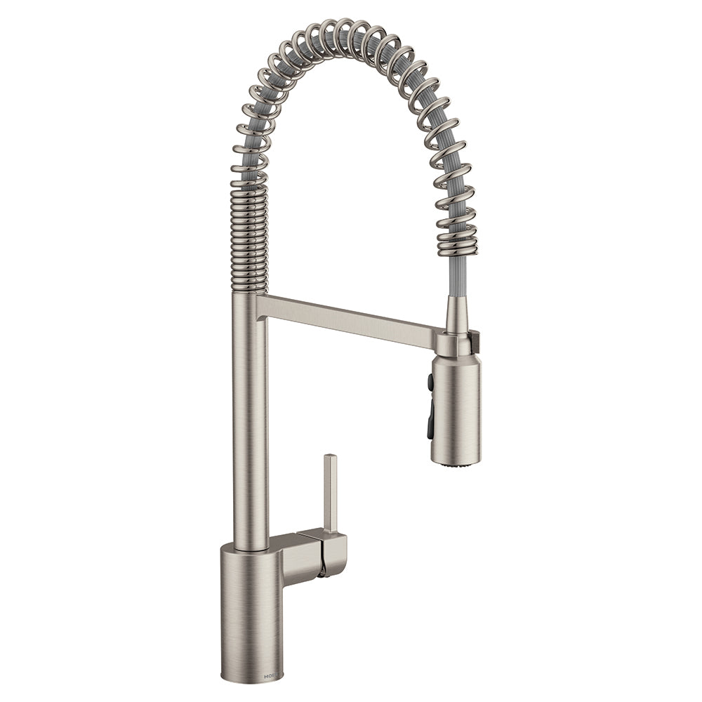 MOEN® SRS Mod Coil Neck Pull Down Kitchen Faucet - Stainless Steel with High Arc Spout for Modern Kitchens | Perfect for Washing Dishes, Filling Pots & Cleaning Vegetables