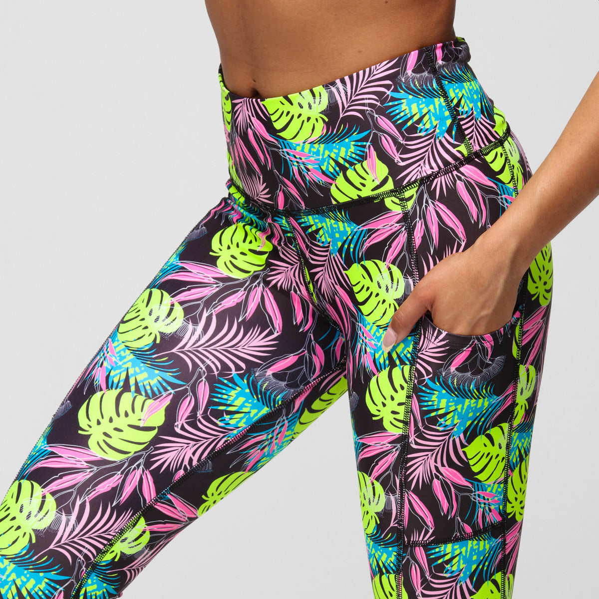 Twilight Palm Capri Pants - Women's Lightweight Casual Yoga Capris for Workout, Lounge & Travel - Comfortable Stretchy High Waist Leggings for Running, Gym & Everyday Wear