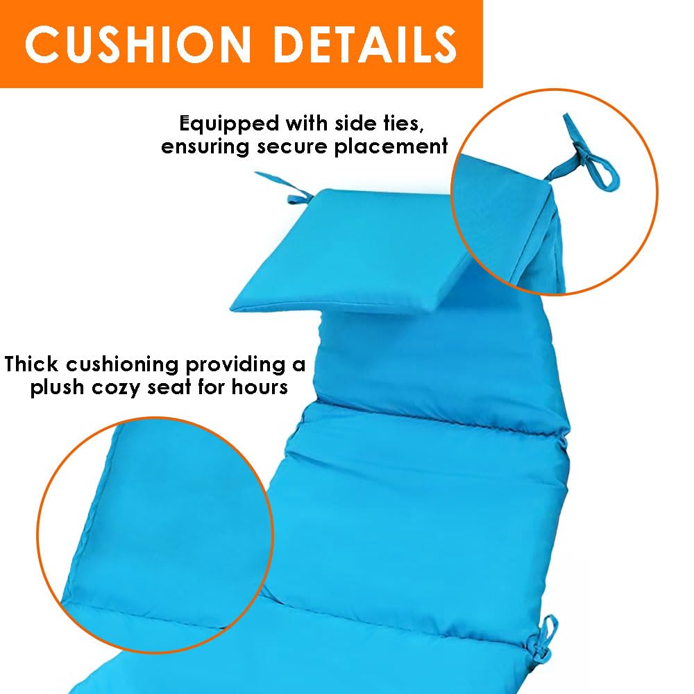 Replacement Cushion and Umbrella for Outdoor Hanging Lounge Chair - Chaise Hammock Chair Accessories | Perfect for Patio, Garden, and Poolside Relaxation