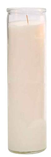 Unscented Prayer Candles Set - 2 Pack Yellow & White Wax Candles for Church, Sanctuary, Vigils & Spiritual Rituals - Tall Glass Jar Candles - Perfect for Religious Ceremonies, Home Altars & Meditation