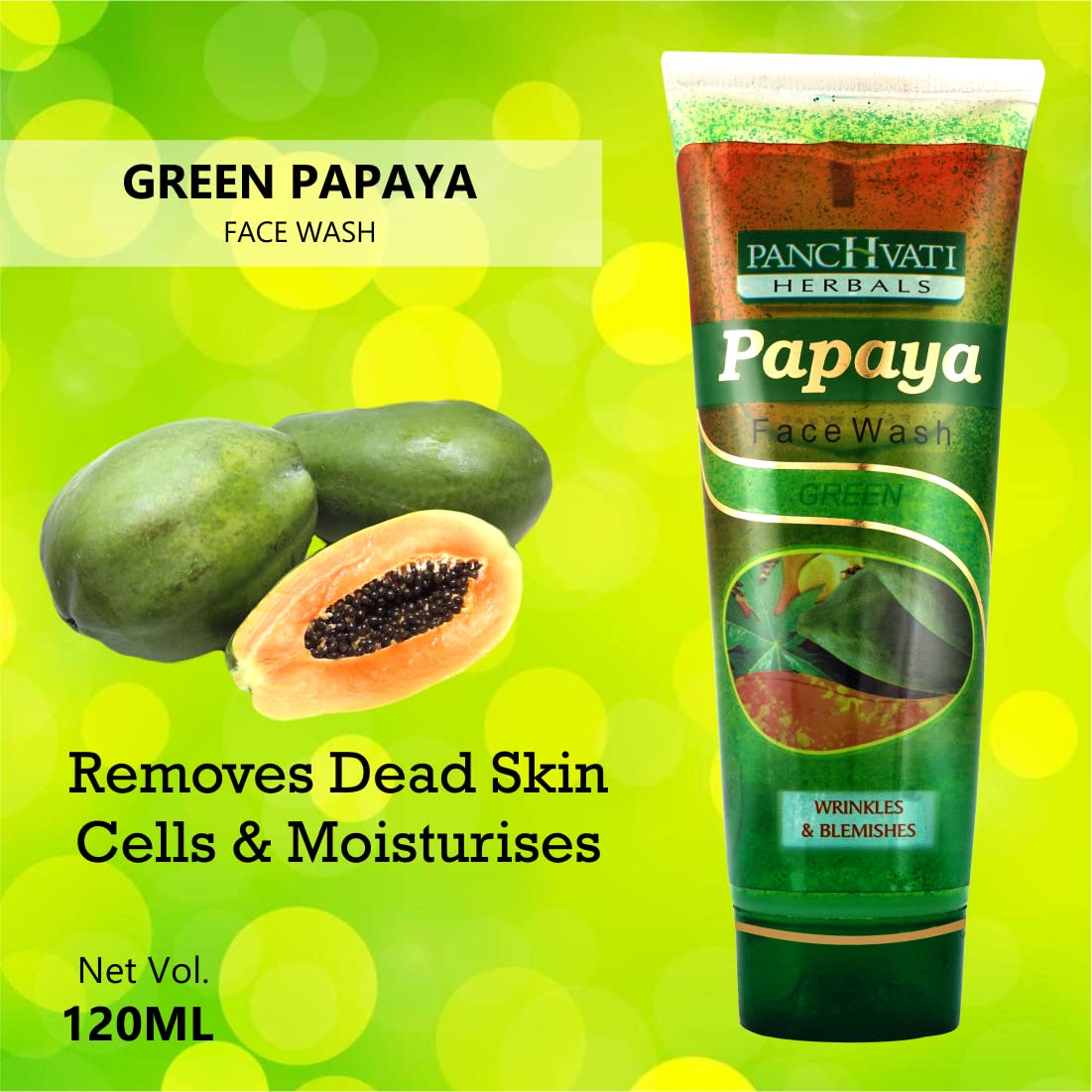 Panchvari Herbals Acne Cream 10g & Green Papaya Face Wash 60ml Combo - Reduces Skin Redness, Evens Skin Tone, Restores Natural Glow - Perfect for Daily Acne Treatment & Skin Brightening Routine
