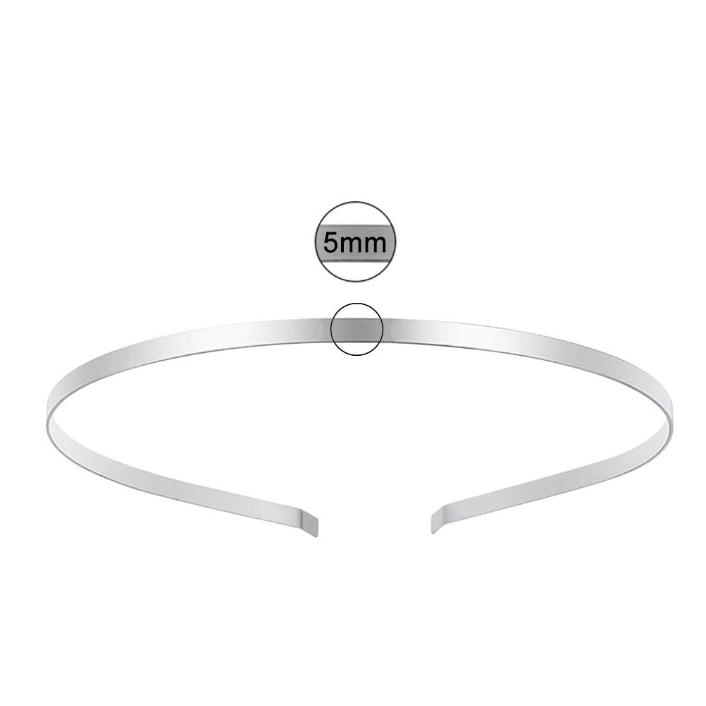 Onwon 12-Piece Silver Tone Smooth Metal Headbands - 3mm DIY Tiara Base, Blank Hairband for Crafting & Costume Accessories | Perfect for Weddings, Parties & Cosplay