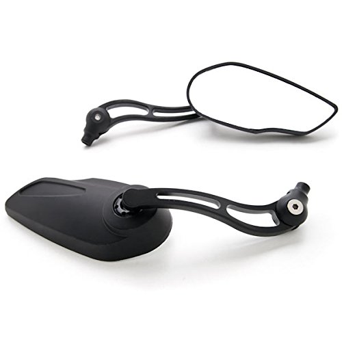 Krator Black Custom Rear View Mirrors with Adapters for Suzuki GSXR GSX-R Gixxer 750 - Perfect for Motorcycle Safety & Style Upgrades