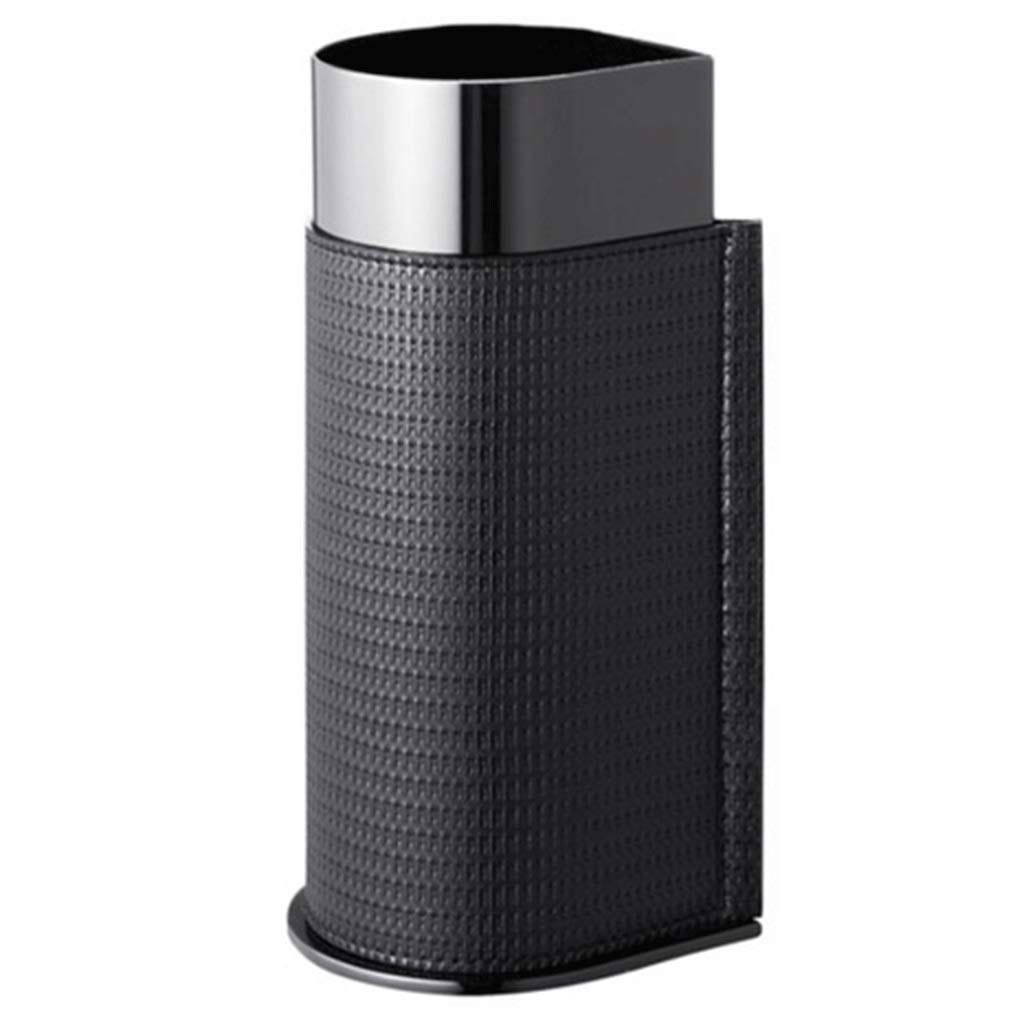 Black Leather Metal Floral Decorative Vase - 14x12x26cm Modern Home Decor for Living Room, Kitchen, Dining Table Centerpiece | Perfect Housewarming Gift & Wedding Present