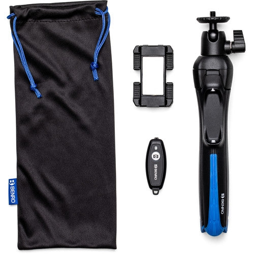 Benro Compact Tabletop Tripod & Selfie Stick for iPhone, Samsung, Pixel - Portable Phone Stand for Vlogging, Travel, Video Calls & Content Creation