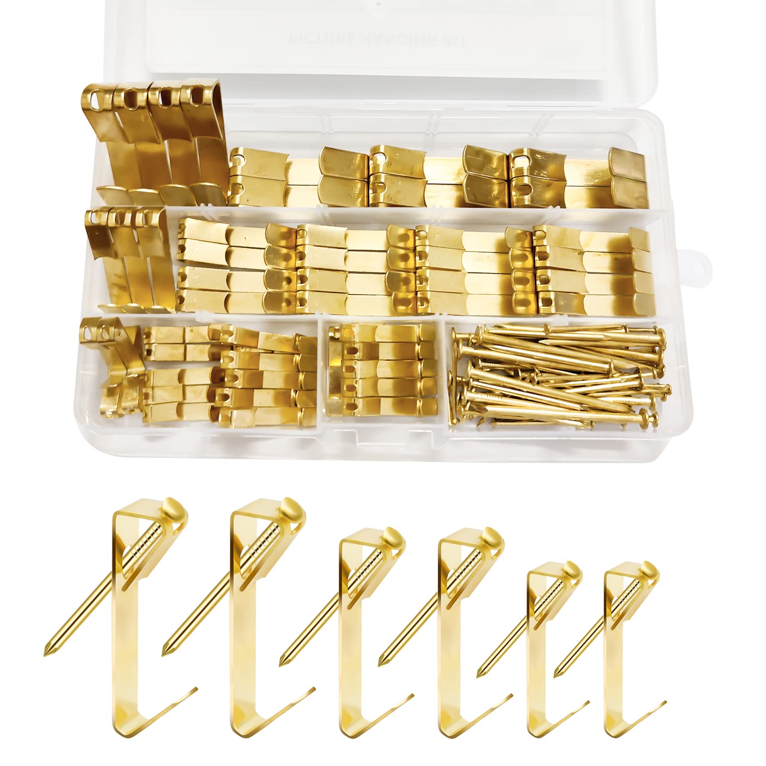 120 Pcs Heavy Duty Picture Hanging Kit - 100lb/50lb/30lb Wall Hooks with Nails for Drywall & Wood - Professional Photo Frame Hangers for Home Gallery, Office Decor & Art Display