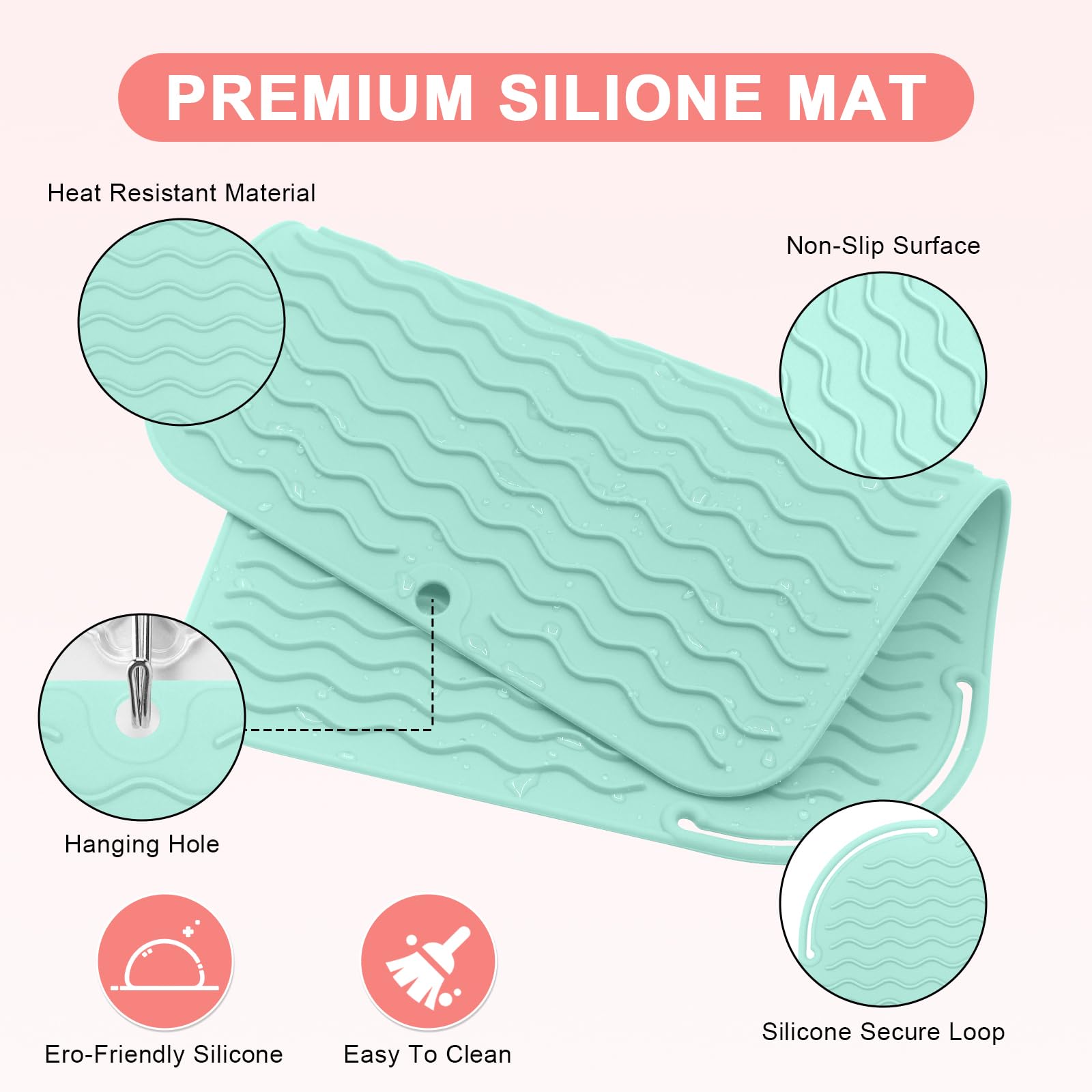 Heat Resistant Silicone Mat for Hair Styling Tools - 12