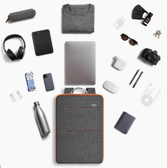 ZINZ Slim & Expandable Laptop Backpack for 13 14 15 16 Inch Laptops - Water-Resistant Notebook Bag with Sleeve - Perfect for Work, School & Travel