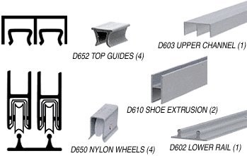 CRL Brushed Nickel 48-Inch Packaged Track Assembly - D603 Upper & D602 Lower Track with Nylon Wheels - Perfect for Sliding Glass Doors, Shower Enclosures & Closet Systems