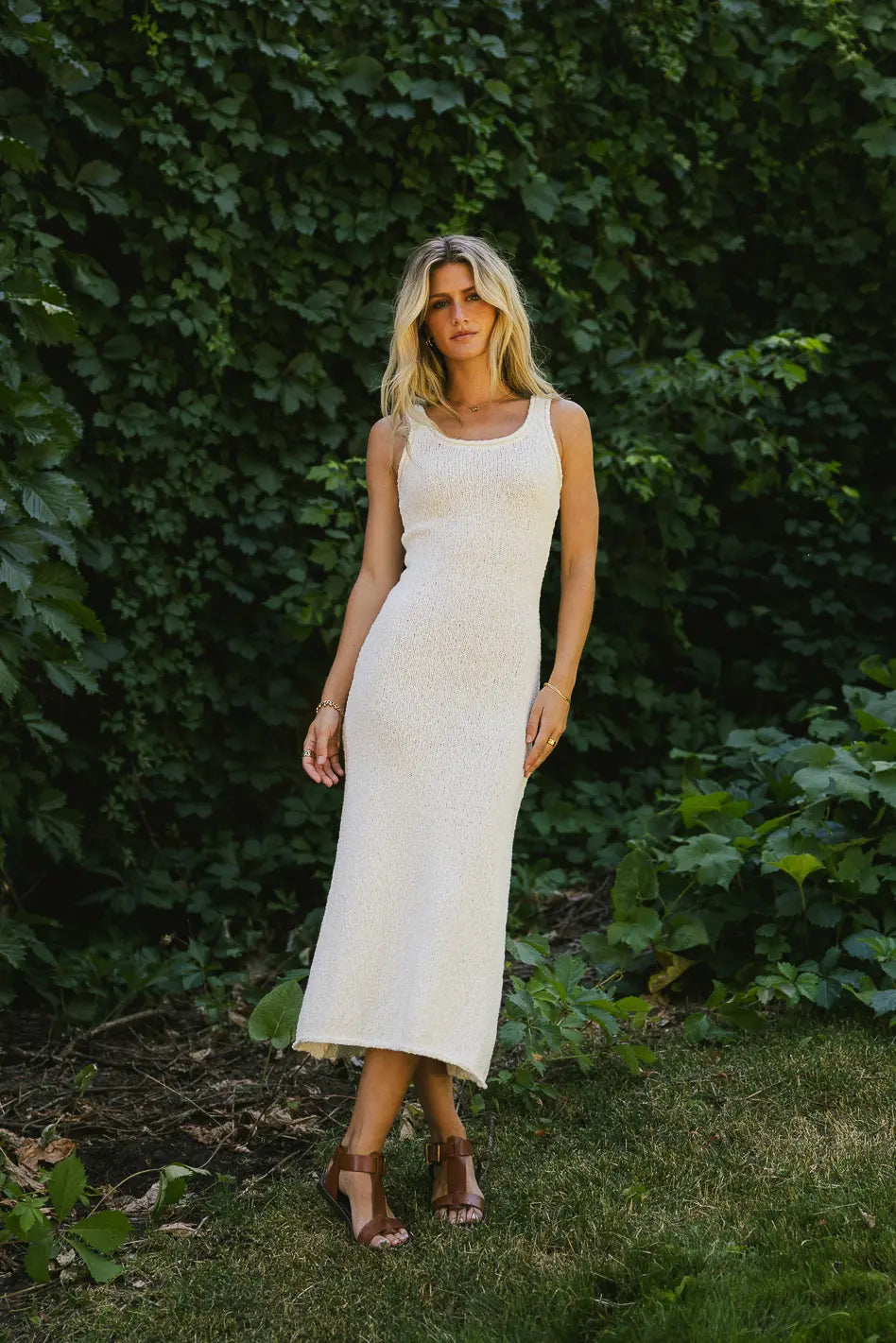 Lois Knit Maxi Dress for Women - Elegant Long Sleeve Flowy Midi Dress with Side Slits | Perfect for Casual Outings, Date Nights, and Special Occasions