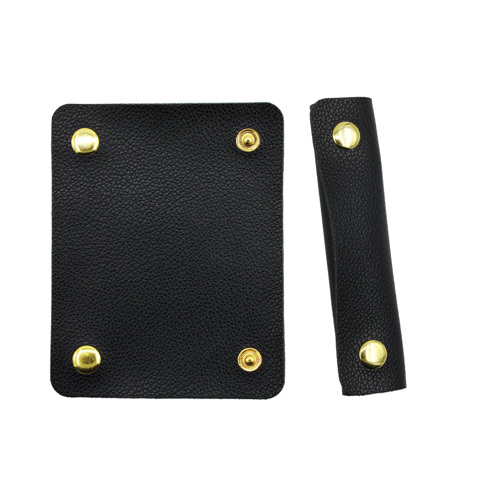 Premium PU Leather Luggage Handle Wraps - 2PCS Black Travel Bag Handle Covers with Brass Clasps | Soft Purse Strap Protector Pads for Suitcases, Briefcases & Handbags | Ideal for Air Travel, Commuting & Daily Use