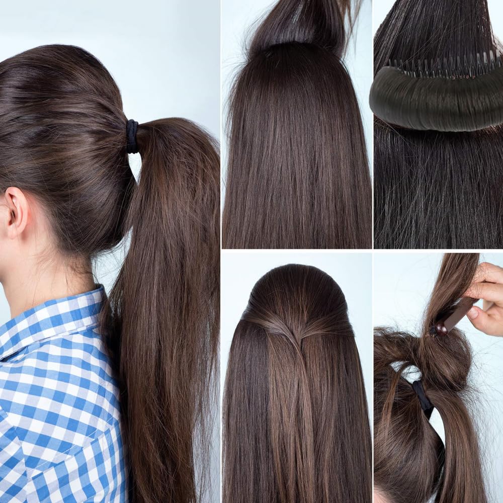 Bump It Up Hair Bun Clip - Invisible False Hair Base Set with Sponge Styling Insert & Comb | DIY Voluminous Hairstyle Accessories for Women & Girls | Perfect for Weddings, Parties & Everyday Styling