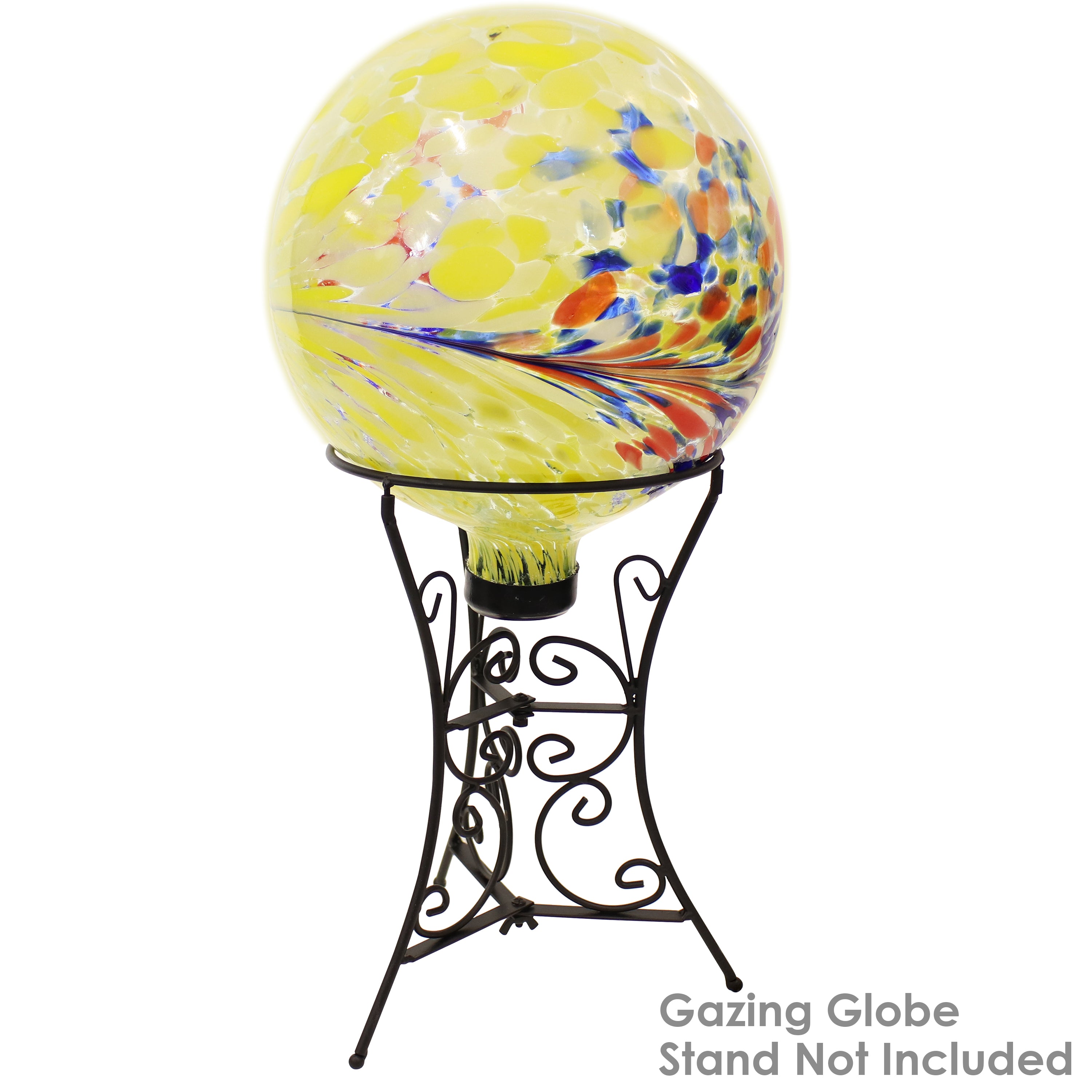 Sunnydaze 10-Inch Outdoor Glass Gazing Globe - Reflective Garden Decor for Patio, Yard & Landscaping - Perfect for Meditation Spaces & Zen Gardens