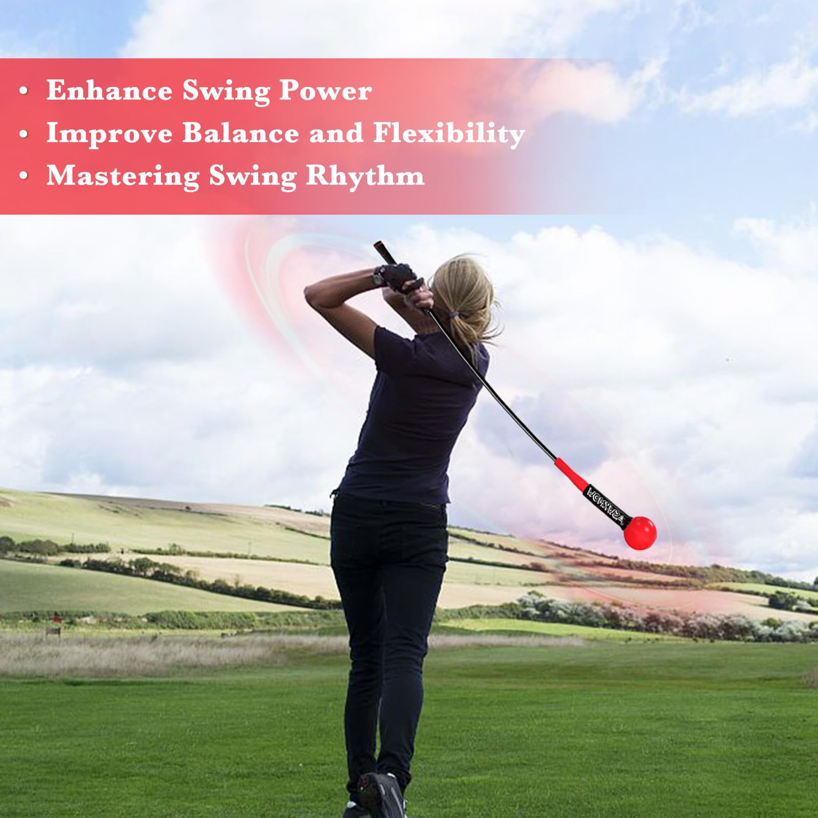Golf Swing Trainer - Improve Strength, Tempo & Balance | Indoor & Outdoor Golf Practice Aid | Warm-Up Stick for Chipping & Hitting | Perfect for Driving Range & Backyard Training