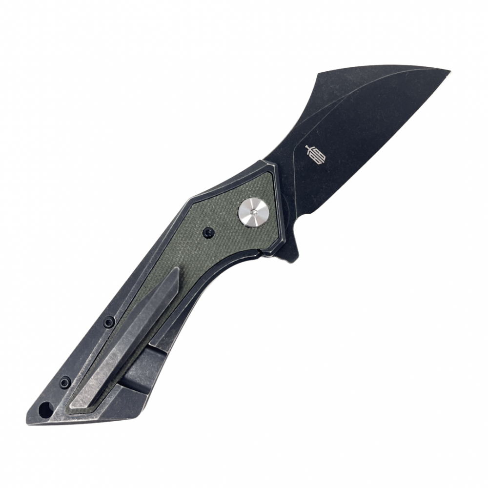 BNB Knives D2 Shark Fin Folding Pocket Knife - High Carbon Steel Blade, EDC Camping & Outdoor Survival Tool for Hunting, Fishing, and Hiking