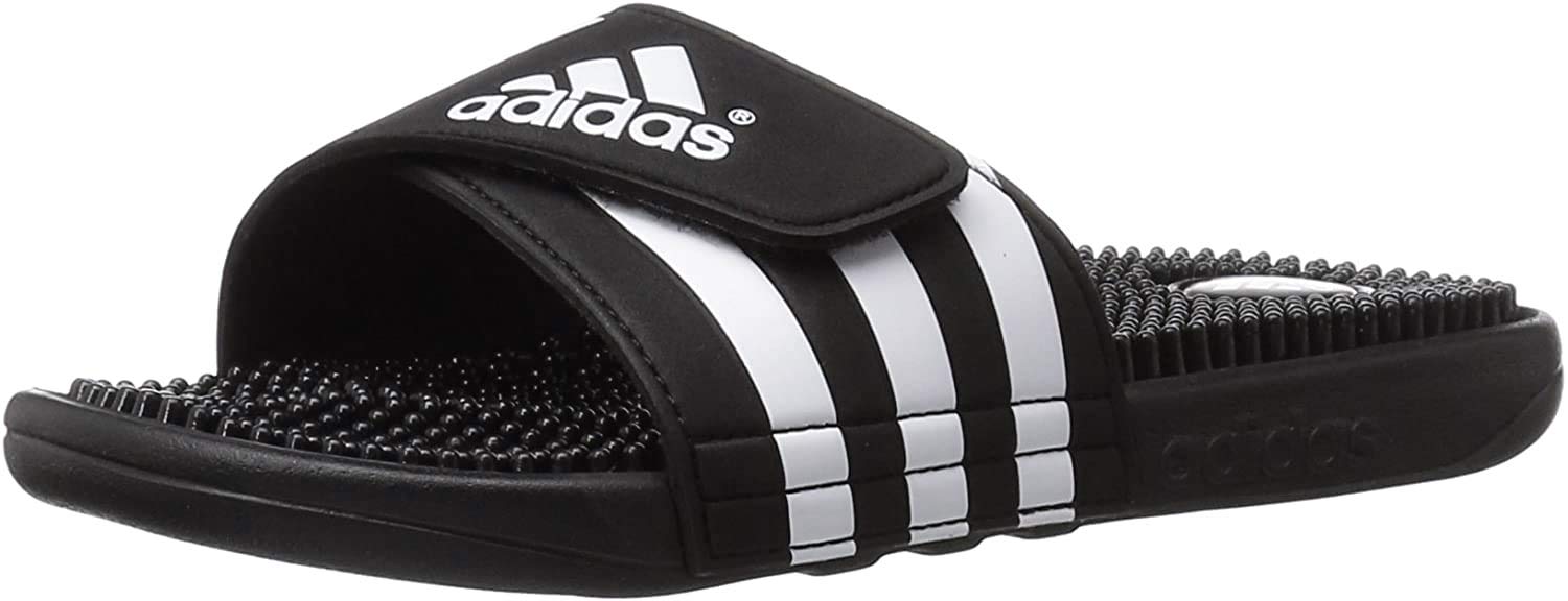 **Adidas Men's Adissage Slides Sandal - Black/White - Size 9 | Comfortable & Durable Slides for Pool, Gym, and Casual Wear**