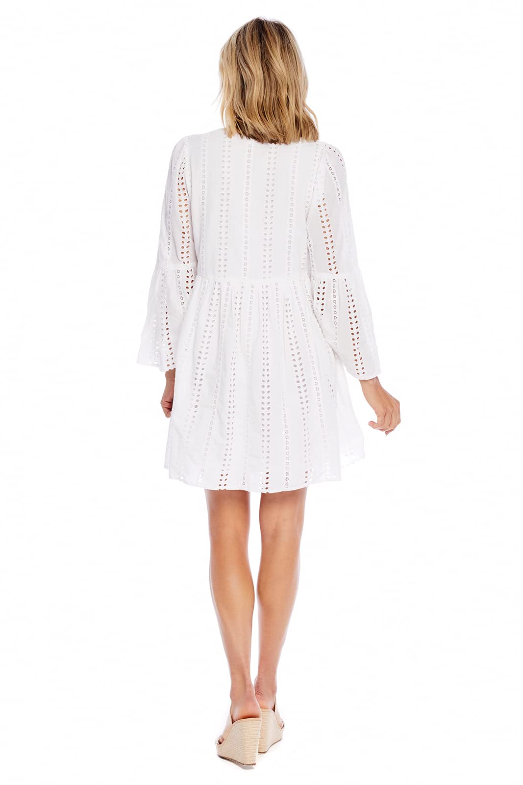 Mud Pie Women's Raylee Eyelet Dress - Floral Summer Sundress for Beach, Wedding & Casual Outings