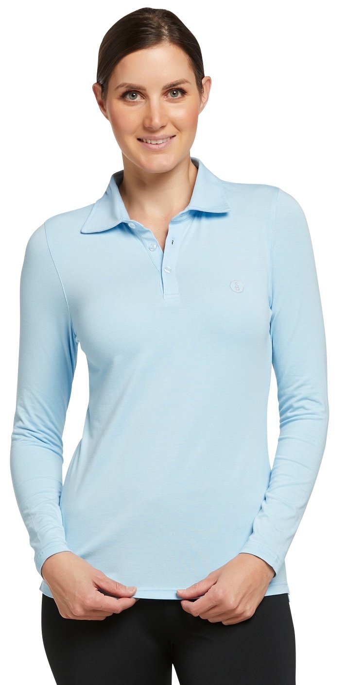 Solbari UPF 50+ Women's Sun Protection Long Sleeve Polo Shirt - UV Protective Clothing for Outdoor Activities, Golf, Hiking & Beach