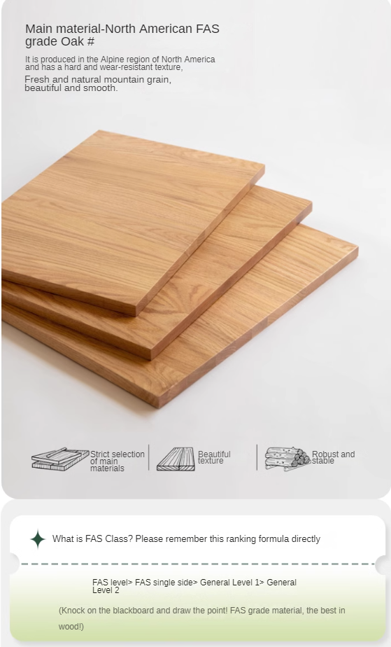 Solid Oak and Ash Wood Modern Rock Board Sideboard - Stylish Storage for Living Room, Dining Room, or Entryway