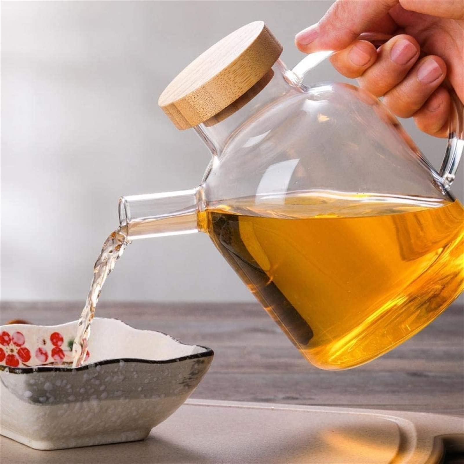 **650ml Glass Olive Oil Dispenser Bottle with Anti-Leak Spout - Perfect for Kitchen, Salad Dressing & Cooking - Oil, Vinegar, Soy Sauce Sprayer with Horn Mouth & Stoppers**