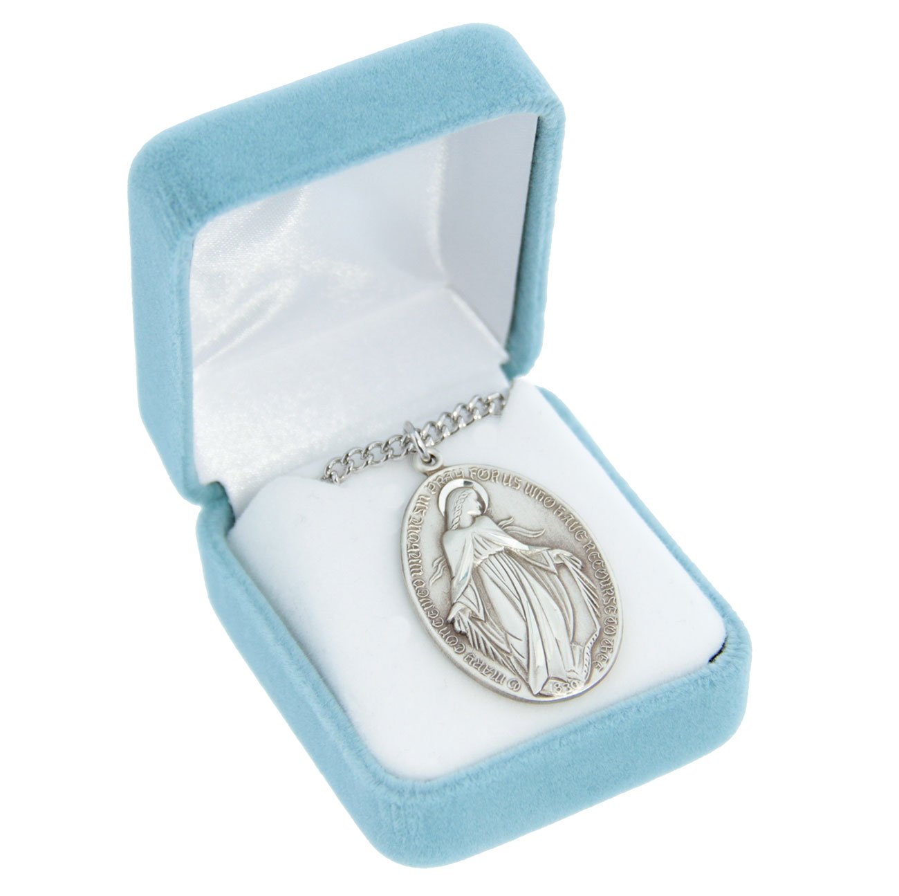 Heartland Store Men's Sterling Silver Miraculous Pendant with Old World Text & 27