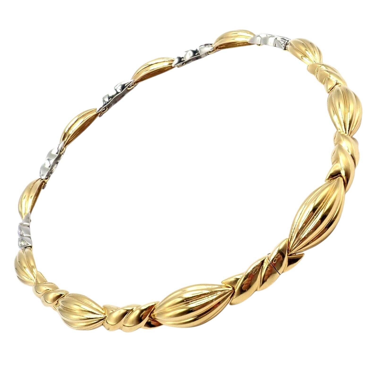 Authentic Tiffany & Co 18k Yellow & White Gold 4 Carat Diamond Candy Necklace - Elegant Jewelry Gift for Women, Perfect for Anniversaries & Special Occasions