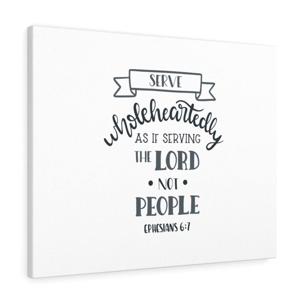 Christian Wall Art with Bible Verse - Ephesians 6:7 Scripture Print, Ready to Hang Home Decor for Living Room, Bedroom & Office | Inspirational Gift for Religious Family & Friends