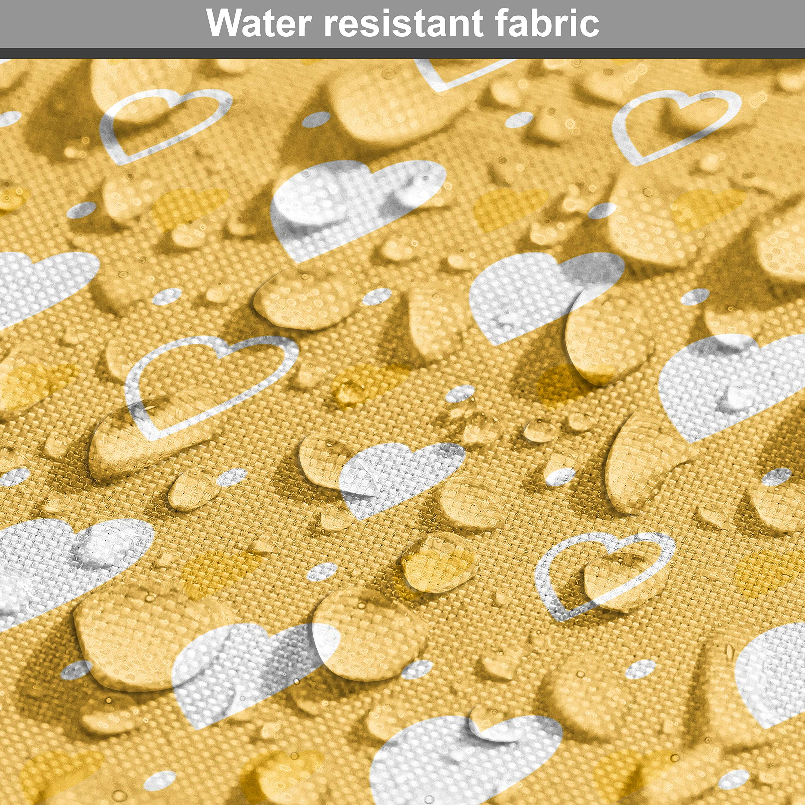 Ambesonne Yellow Fabric by The Yard - Heart Pattern for Upholstery & Home Decor